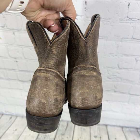 Frye Regina Ankle Booties Women Size 10 Brown Soft Leather Slip on Western - Picture 14 of 15